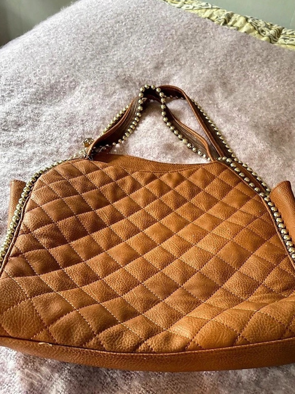 Big Buddha Quilted Shoulder Bag in Brown
